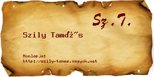 Szily Tamás névjegykártya